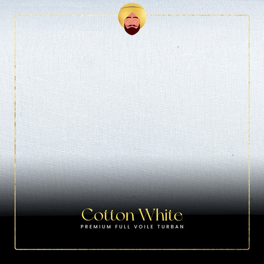 Cotton White | Premium Full Voile Turban