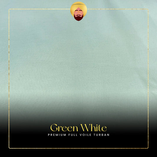 Green White | Premium Full Voile Turban