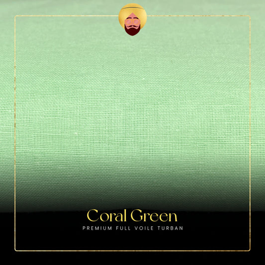 Coral Green | Premium Full Voile Turban