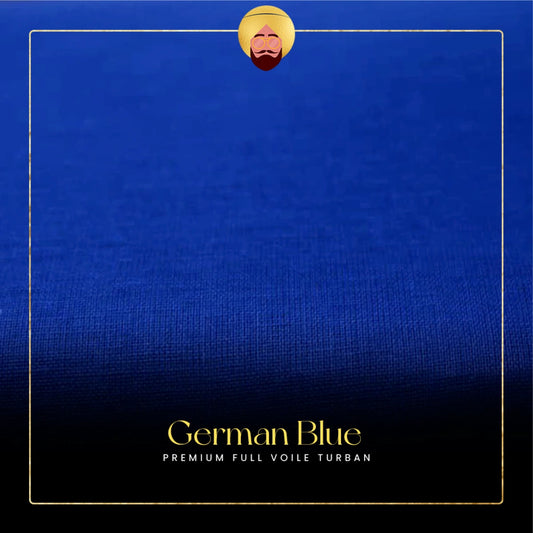 German Blue | Premium Full Voile Turban